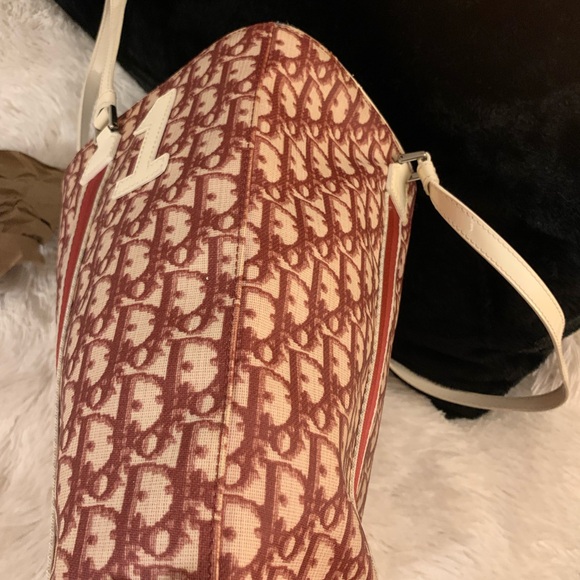 Dior tote 11.5”x 15”x 4” beautiful vintage, white and red coated canvas. - Picture 11 of 16